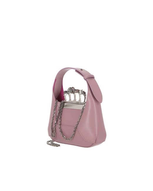 Alexander McQueen Purple Jewelled Mini Bag