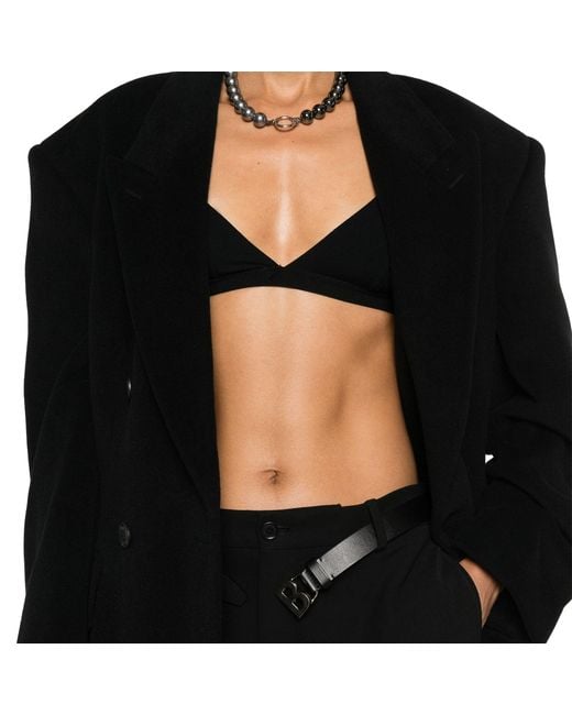 Balenciaga Black Cashmere And Wool Cinched Coat