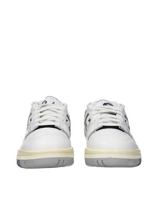 New Balance White Sneakers 550 Uomo Pelle Bianco/Grigio Chiaro for men