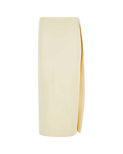 Jil Sander White Viscose Midi Skirt