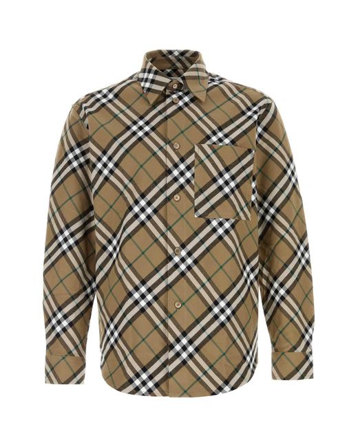Burberry Gray Classic Check Button-Up Shirt For for men