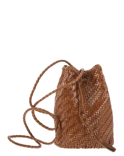 Dragon Brown Pompom Woven Bag
