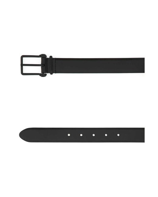 McQueen Black Leather Belt for men