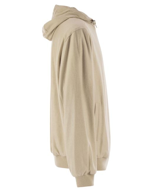 Fedeli Natural Reversible Bomber Jacket With Hood for men