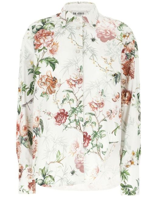 The Attico Overhemd Met Bloemenprint in het White