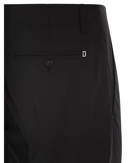 Dondup Black Ben Carrot Poplin Trousers for men
