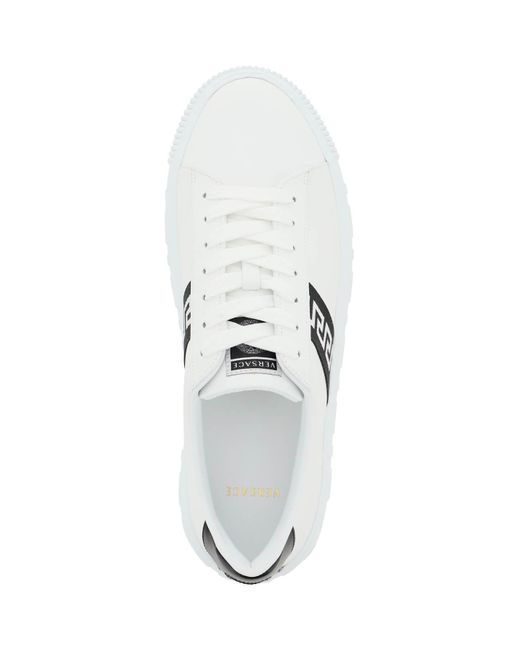 Versace Leren Greca Sneakers in het White voor heren