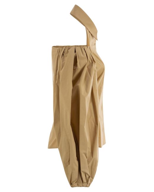 MVP WARDROBE Brown Cotton Shirt With Balloon Sleeves
