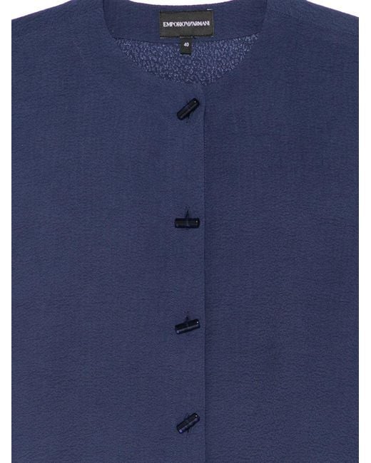 Emporio Armani Blue Crewneck Blouse