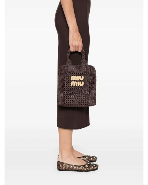 Miu Miu Brown Borse Crochet Rete