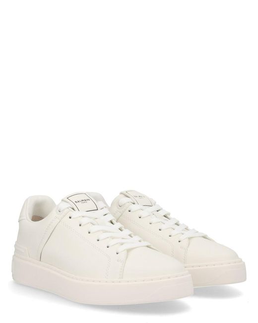 Balmain White B-Court Sneakers for men