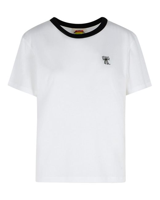 Acne White Cotton Blend T Shirt for men