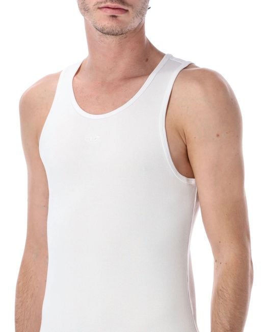 DIESEL Gray Sleeveless Logo Cotton Top