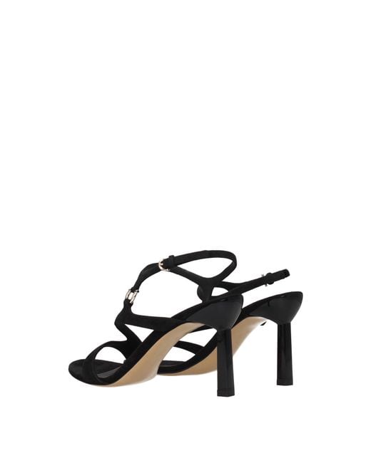 Ferragamo Black Jille Sandals Suede
