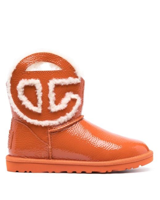 UGG X TELFAR Orange Crinkle-texture Leather Ankle Boots for men