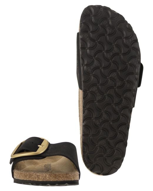 Birkenstock Madrid Big Buckle Plat Sandaal in het Black