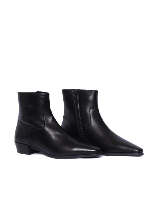 COPENHAGEN Black Pointed Toe Ankle Boots