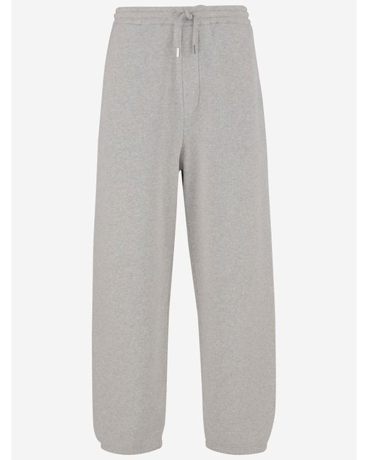 Jacquemus Katoenen Fleece Broek Met Logo in het Gray voor heren