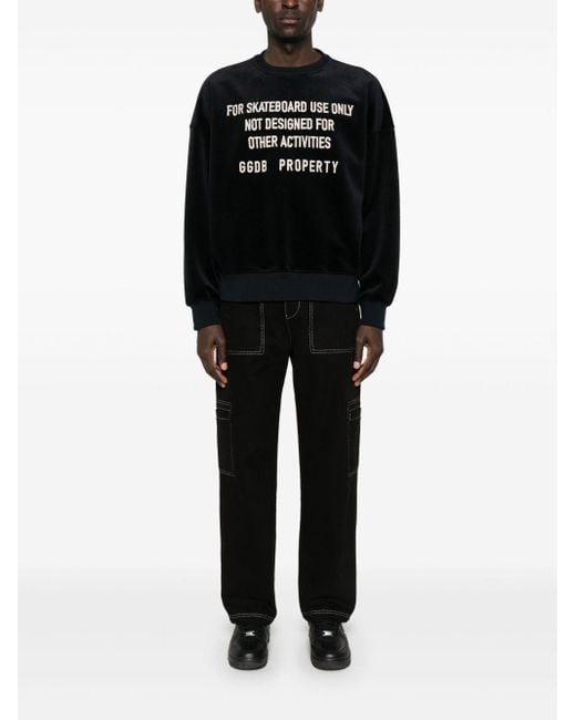 Golden Goose Deluxe Brand Black Velours Skate Sweatshirt