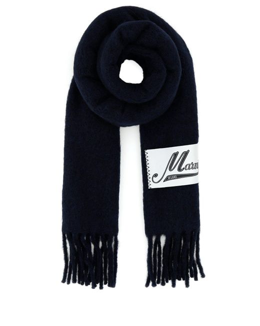 Marni Blue Midnight Alpaca Blend Scarf