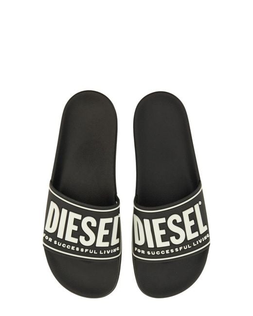 DIESEL Black Slide Sandal Mayemi for men