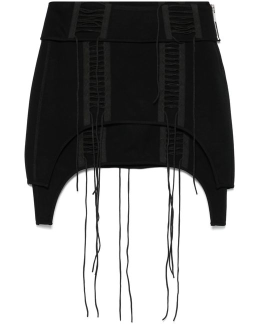 Helmut Lang Mini-Rok Met Veters in het Black