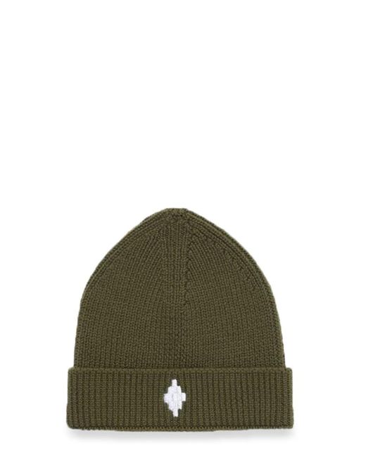 Marcelo Burlon Green Logo Cross Beanie