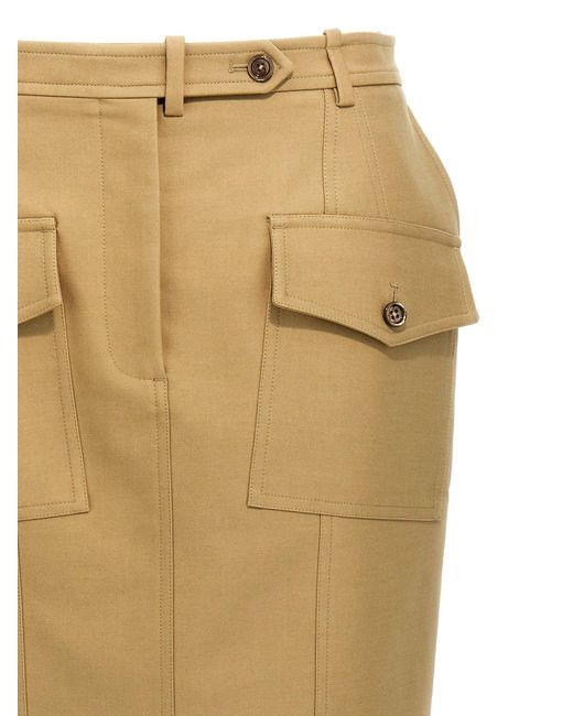 Falda Midi De Tricotina De Mezcla De Algodon Tom Ford de color Natural