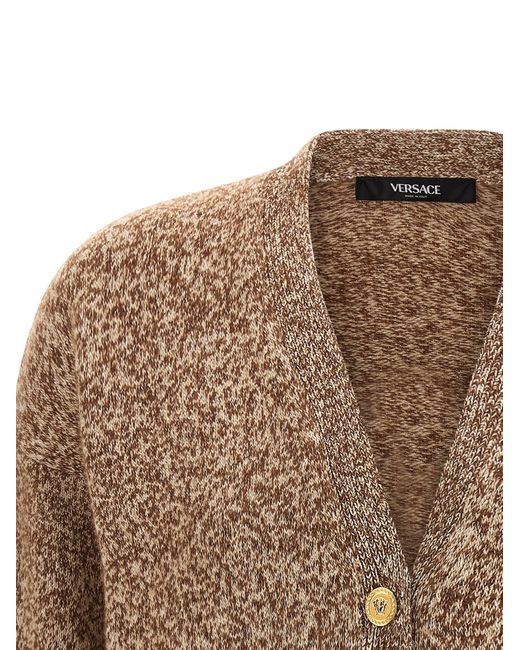 Versace Brown 'Medusa '95' Button Cardigan