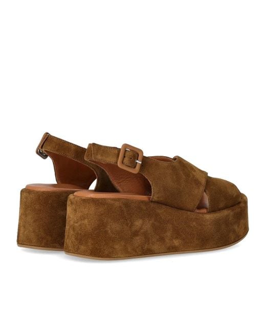 Strategia Brown Toffee Platform Sandal