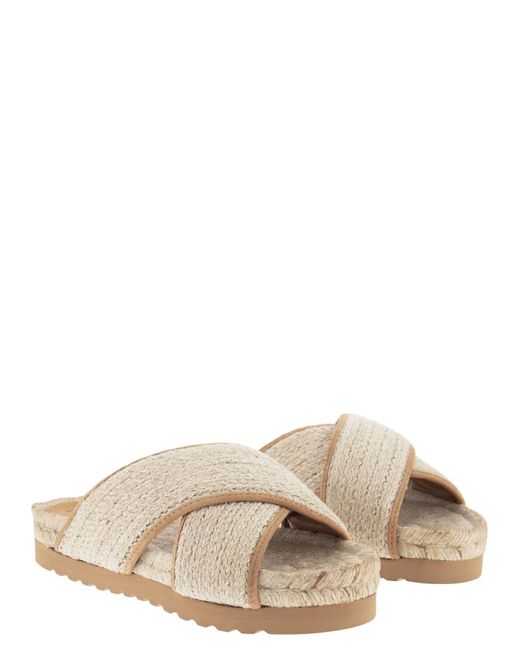 Peserico Natural Jute And Leather Sandal