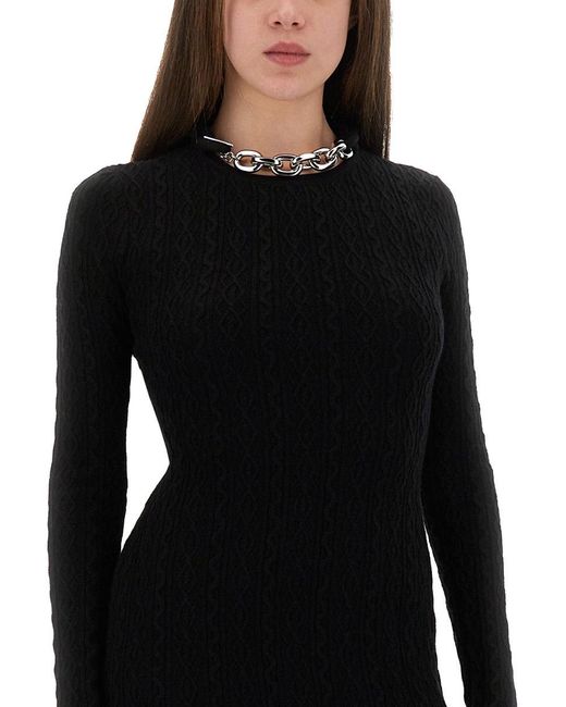 Rabanne Black Long Wool Dress