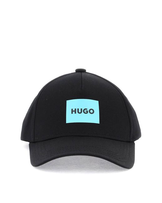 HUGO Blue Baseball Cap With Patch Design for men