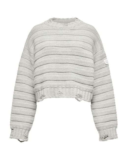 MM6 by Maison Martin Margiela White Sweaters