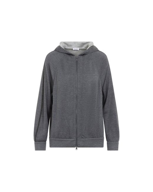 Brunello Cucinelli Gray Full Zip Monile Sweatshirt