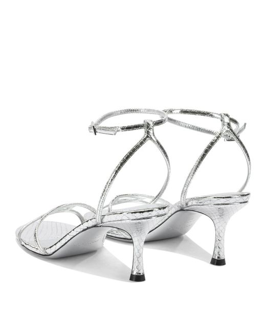 Jimmy Choo White "Leo 100Mm" Heeled Sandals