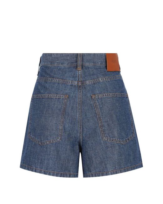 Fendi Blue Denim Shorts