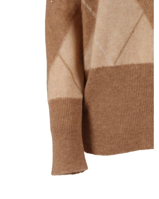 Lorena Antoniazzi Brown Knit V Neck