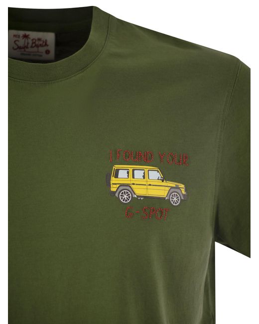 Mc2 Saint Barth Green T -Shirt mit Brustdruck
