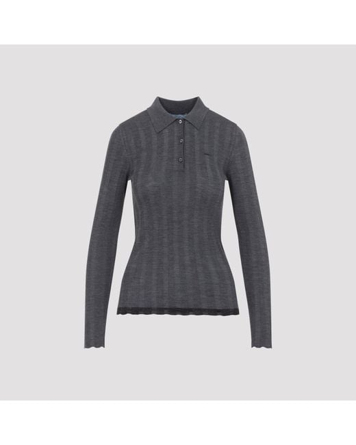 Prada Blue Wool Polo