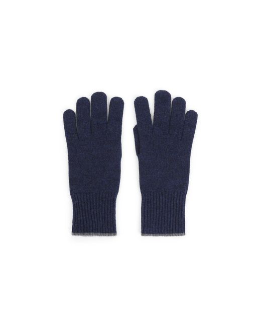 Brunello Cucinelli Blue Cashmere Gloves for men