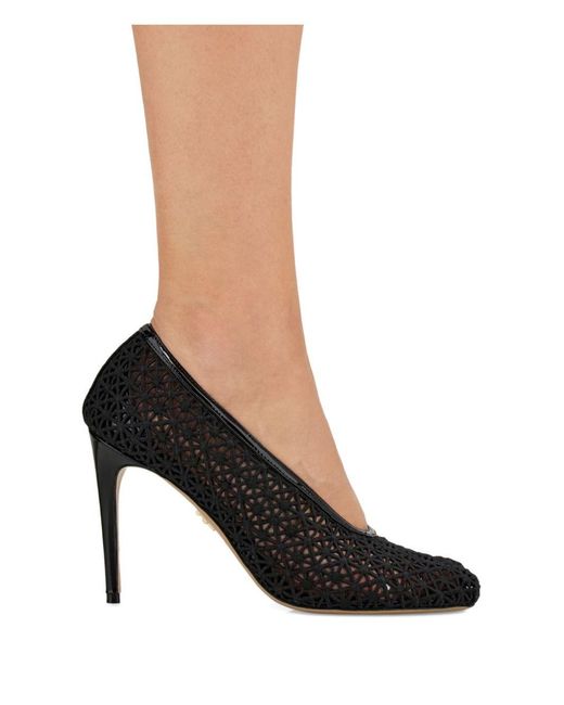 Ferragamo Black Macramé Pumps