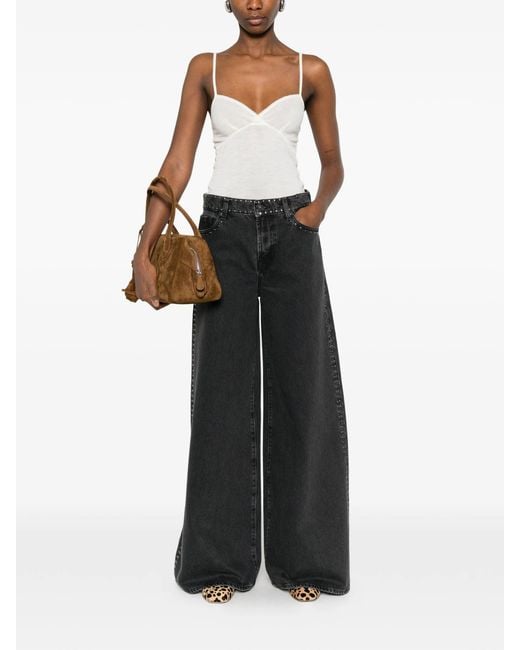 Forte_forte White Embroidered Wool Ribbed Jersey Tank Top