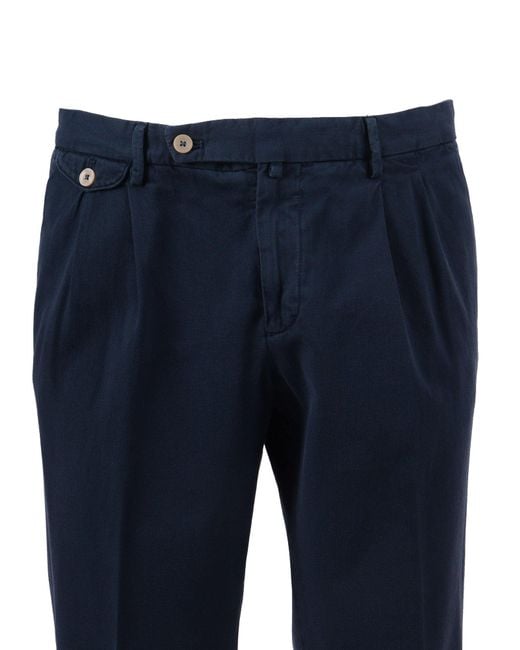 BRIGLIA Blue Tailored Slim Tapered Straight-Leg Pants for men