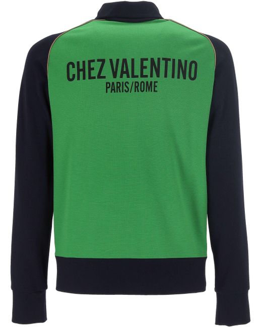 Grass Green Front Zip SweSshirt Valentino de hombre
