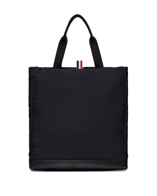 Thom Browne Black Poly Twill Pocket Tote Bag