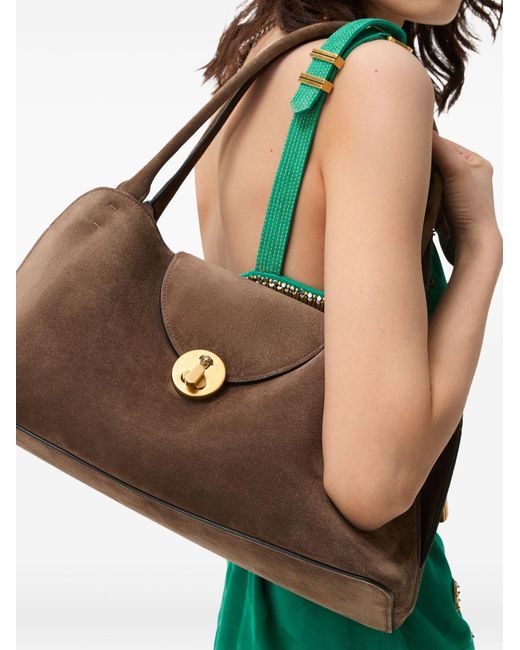 Versace Brown Genuine Calf Leather Handbag