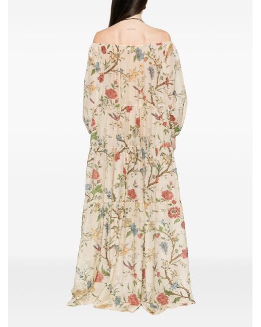 Into The East White Printed Cotton Dress