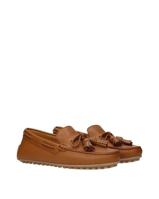Tod's Brown Leather Moccasins