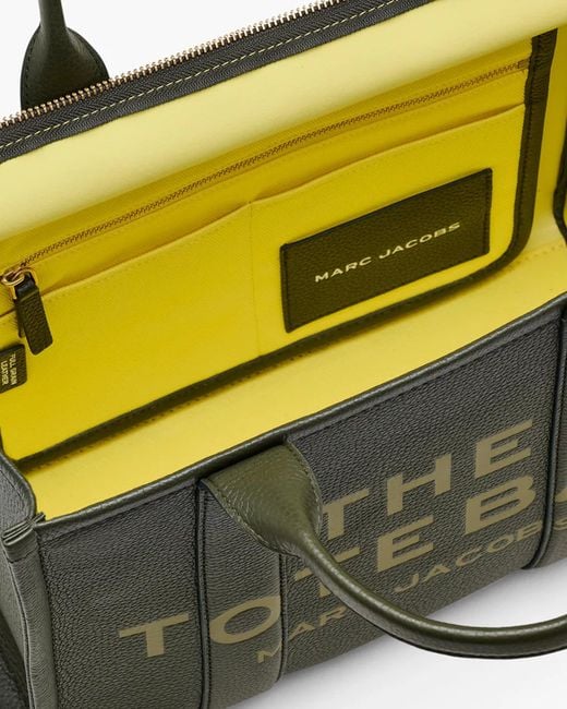 Marc Jacobs Green Borsa A Mano The Leather Medium Tote Bag